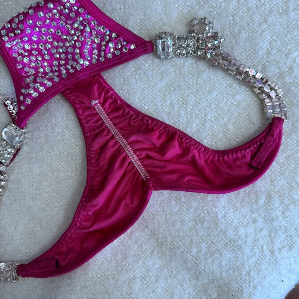 Glamorous Pink Crystal Competition Bikini Set - Picture 8 of 8